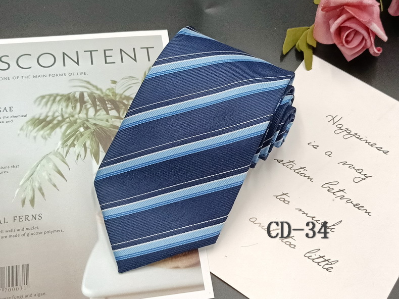 Picture of Manufacturer in stock men's business tie 8cm hand-punched professional formal wear interview striped tie men's Jacquard polyester silk