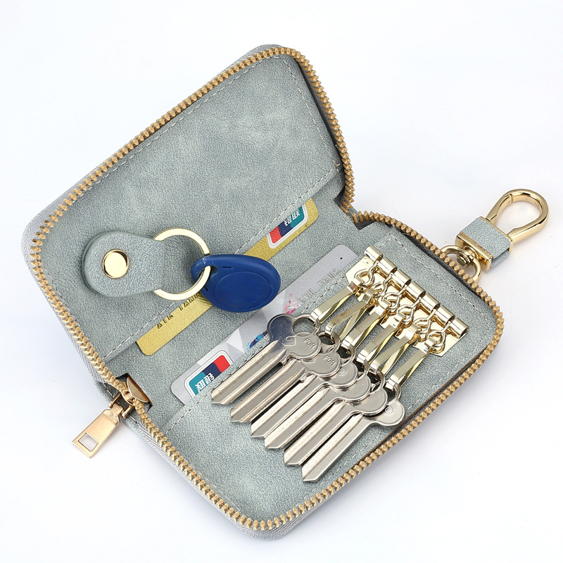 Picture of Retro Simple Zipper Key Bag Men's Waist Hanging Multi-Functional Household Small Bag Large Capacity Car Women's Key Bag