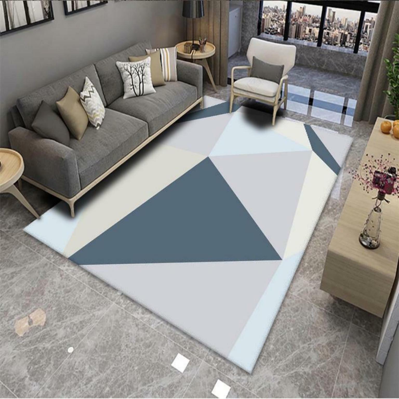 Picture of Modern Simple Living Room Carpet Geometric Pattern Home Study Sofa Printing and Dyeing Carpet Homestay Hotel Carpet Floor Mat