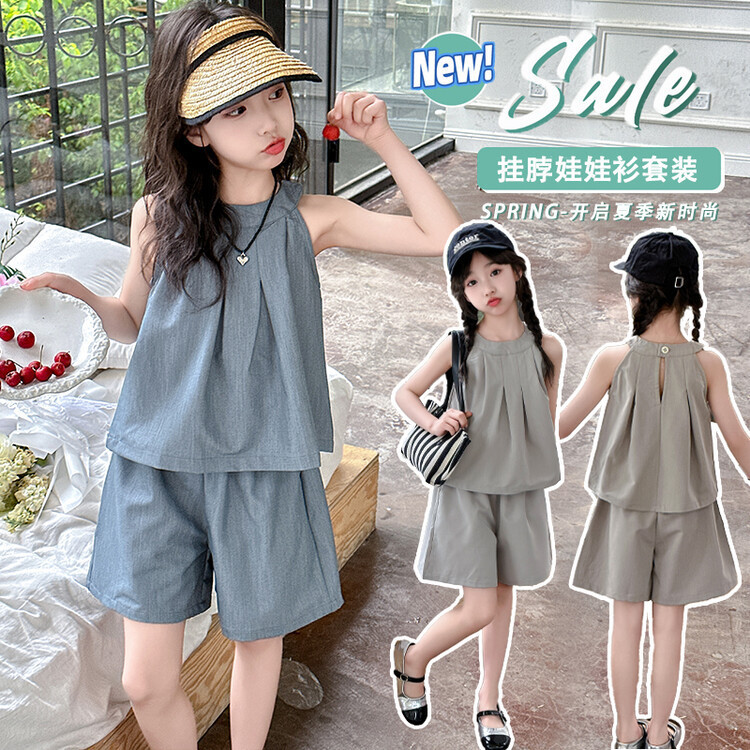 Girls' Summer Outfit 2025 New Chinese Style Popular Short-Sleeve Shorts Trendy Two-Piece Set for Older Children