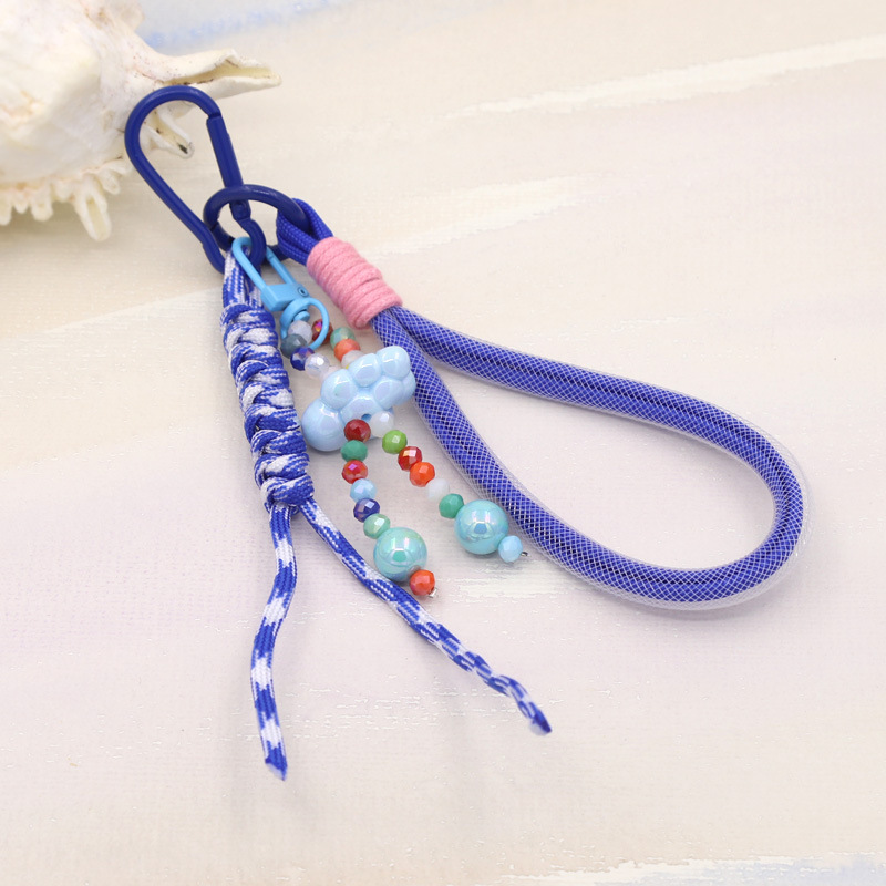 Internet Celebrity Fashion Jewelry Pendant Bohemian Handmade Lanyard Cute Beaded Key Mountaineering Buckle Bag Pendant