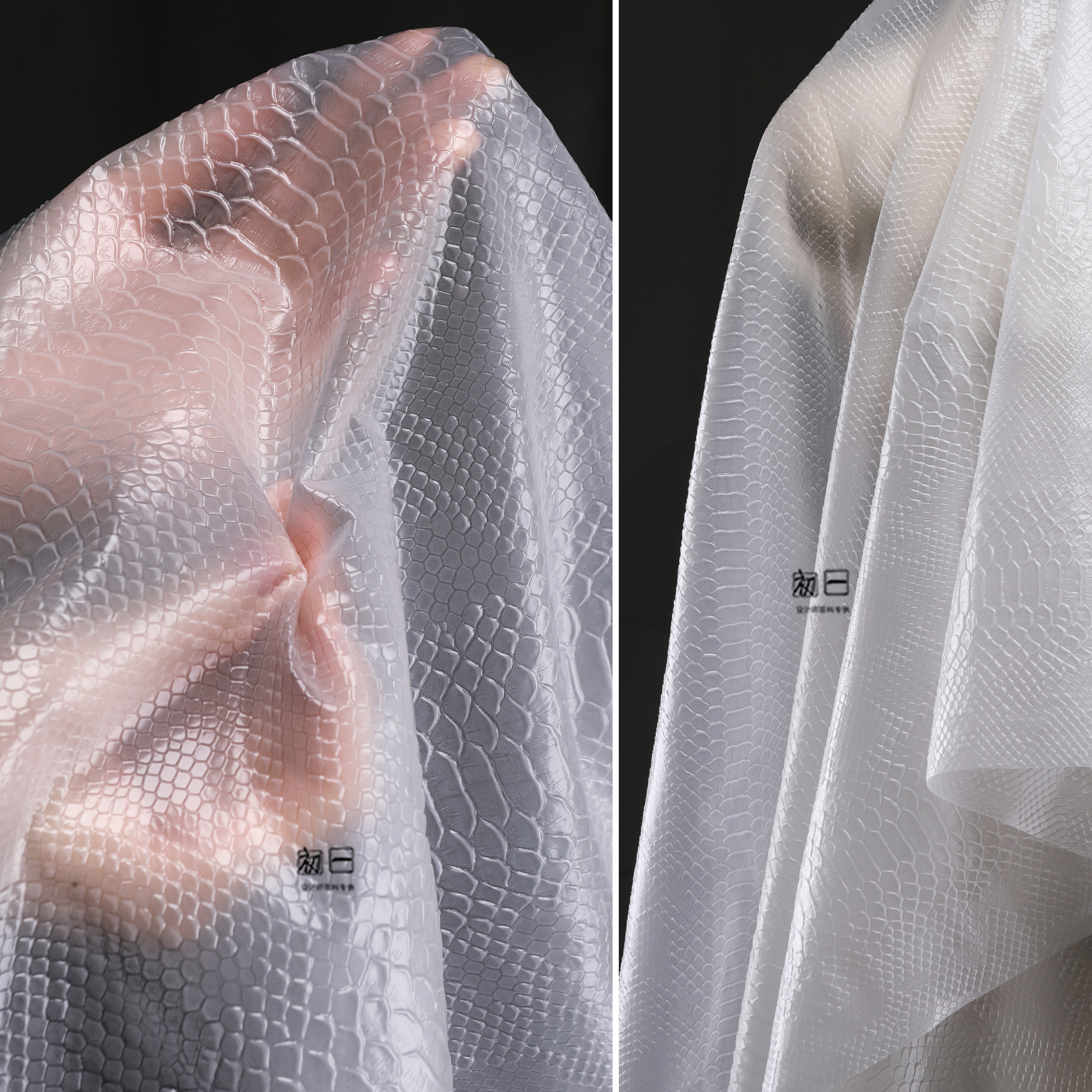 Picture of Matte Frosted Bionic Snakeskin Tpu Transparent Water Film Semi-Permeable Creative Jacket Bag Clothing Designer Fabric