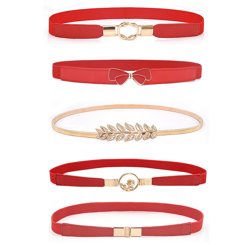 Picture of Simple Fashion Elastic Buckle Women's Thin Belt Women's Skirt Decorative Belt Elastic Belt with Belt