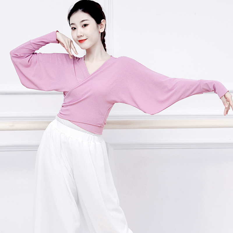Picture of Modern Dance Practice Clothes Top Classical Jazz Belly Ballet Blouse Teacher Art Test Lace-up Body Dress Female