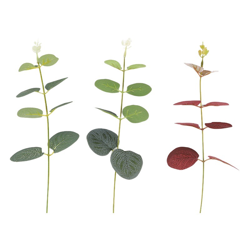 Cross-Border Green Plant Wedding Flower Arrangement Souvenir with Decorative Artificial Flower Single Money Leaf Eucalyptus Leaf Artificial Plant