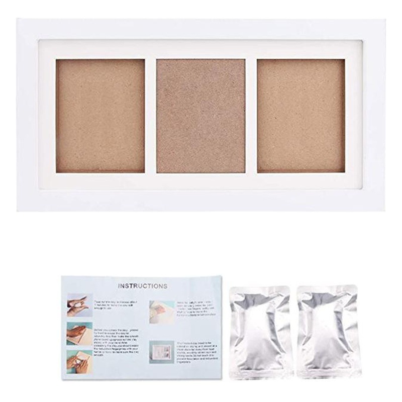 Wooden Photo Frame Newborn Handprint Commemorative Gift Baby Hand Footprint Clay Photo Frame
