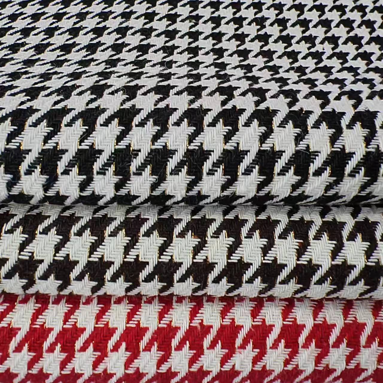 Picture of Shaoxing factory spot gold thread houndstooth fashion shoes and hats bags crafts woolen houndstooth wool fabric