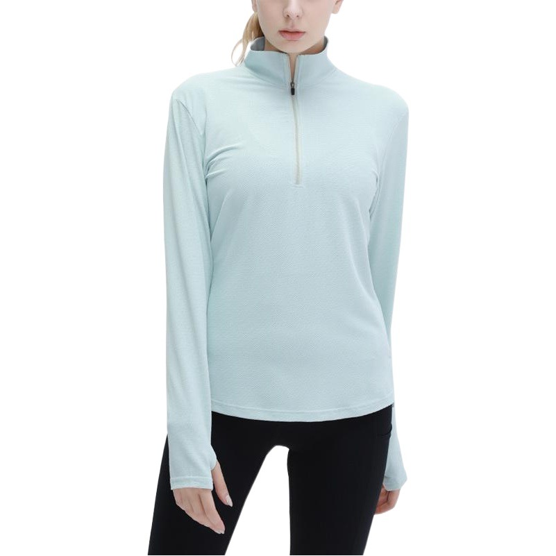 Autumn and Winter New Yoga Clothes Women's Quick-drying Long-sleeved T-shirt Running Loose Sportswear Half-zipper Fitness Clothes Yoga Clothes
