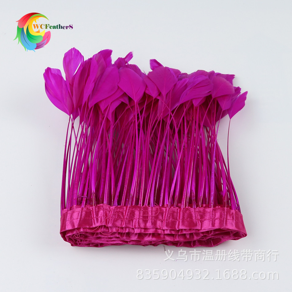 Wentbook feather factory Rose Red goose feather large ticket cloth edge two meters a pack of clothing shoes and hats decorative skirt