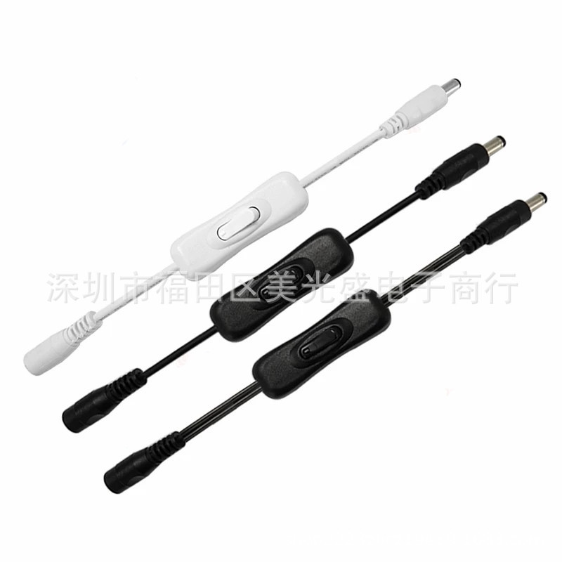 3528/5050LED light strip welding-free switch cable 304 switch power cord DC5521 male and female connector adapter