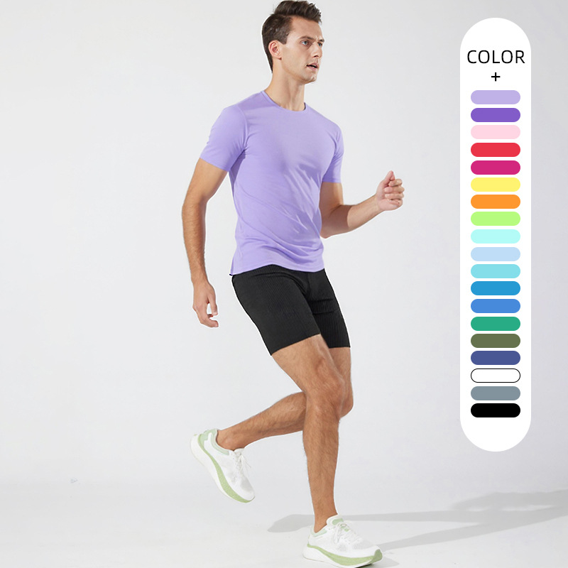 Quick-Drying Round Neck T-Shirt Men's Summer Large Size Cross-Border Outdoor Sports and Leisure Tops Breathable Loose Fitness Training Clothes