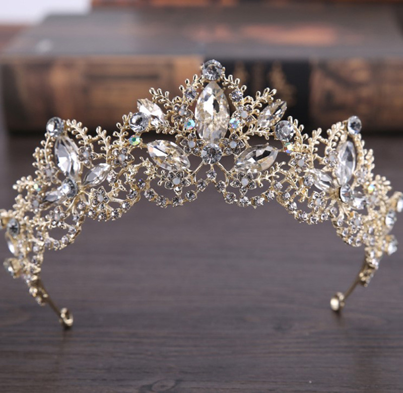 Picture of Cross-border birthday crown headband bride headdress party rhinestone hair accessories birthday hat alloy Crown wholesale