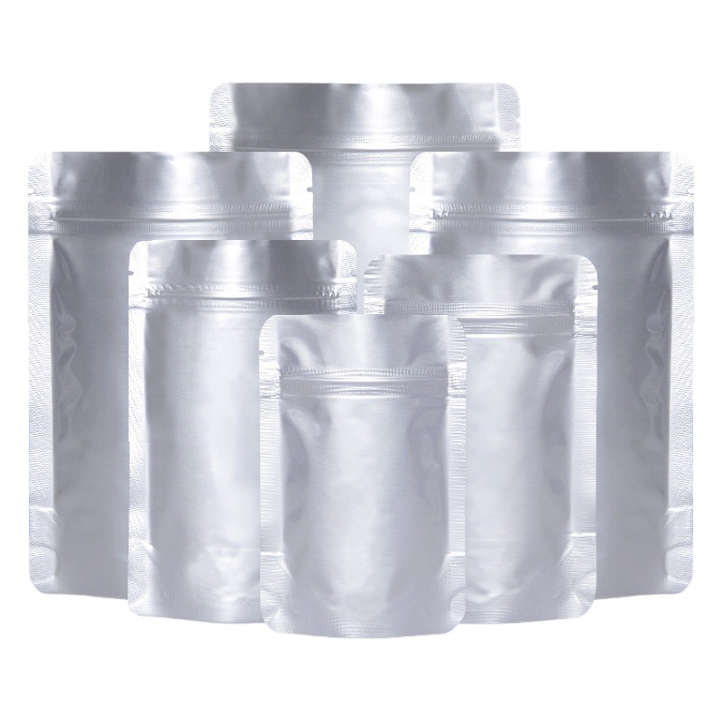 In stock thick aluminum foil bag plastic food packaging bag aluminum foil ziplock bag self-standing bag complete specifications large quantity excellent price