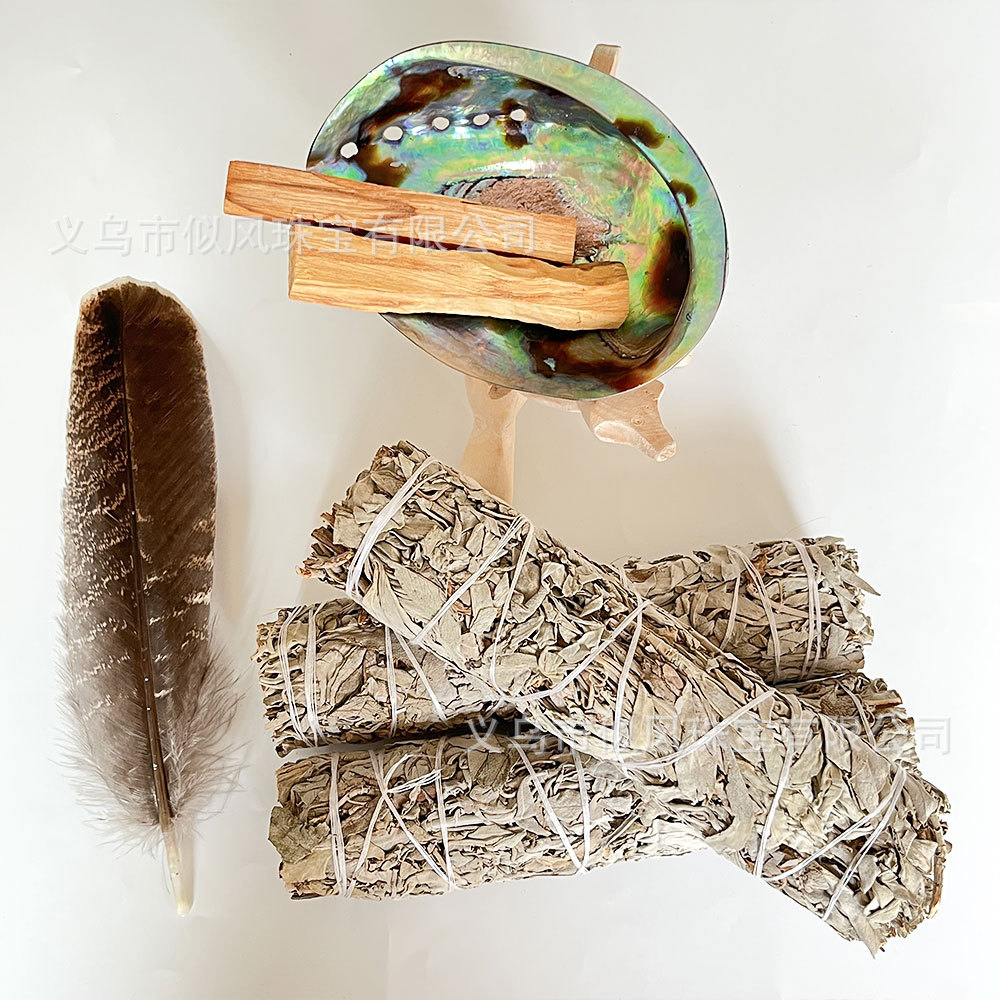 turkey feather feather sage holy wood smoke purification tool guide smoke direction wind element DIY material