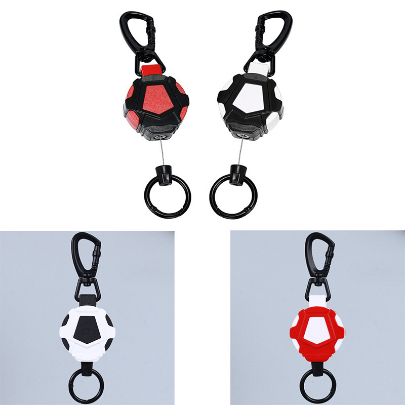 Cross-border quick ring wire rope outdoor fishing camping easy pull buckle retractable Luya tent certificate carabiner