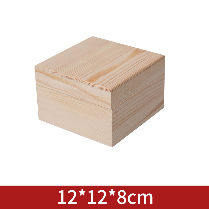 Picture of Heaven and Earth Cover Gift Box Solid Wood Wooden Box Desktop with Cover Square Jewelry Gift Collection Box Customization