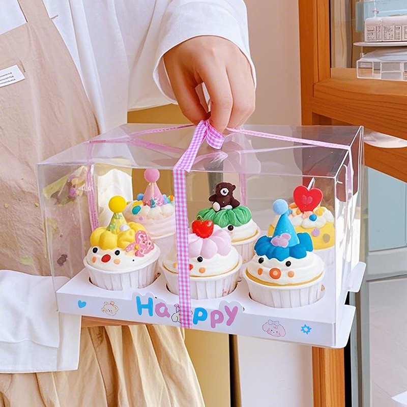 Children's Day Cupcake Packaging Box Children's Day 6-Piece 12-Piece Box Six-Piece 12-Piece 61 Transparent Packaging Box