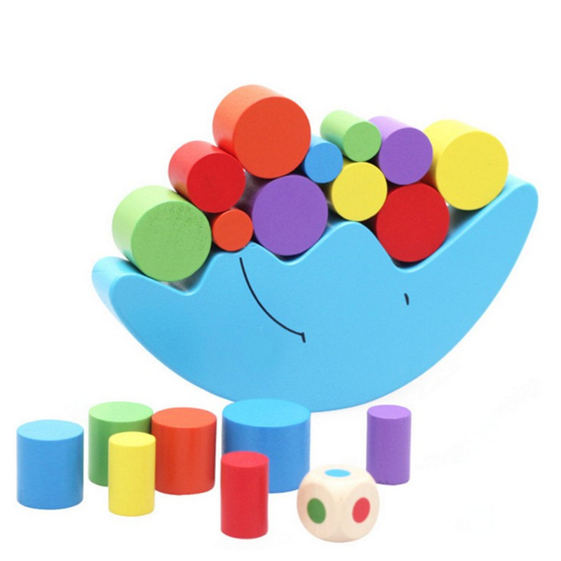 Wooden Educational Toys Moon Balance Building Blocks Toys Early Childhood Parent-Child Early Education Balance Stacking Training Games