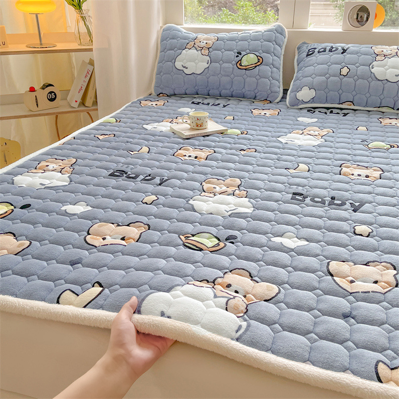 Picture of Class A Soybean Milk Velvet Mattress Winter Thickened Coral Velvet Dormitory Single Mattress Household Folding Cushion