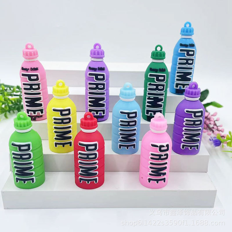 Keychain Doll Pendant Cartoon Simulation Energy Bottle Bag Pendant PVC Soft Rubber Stereo Pendant DIY Accessories
