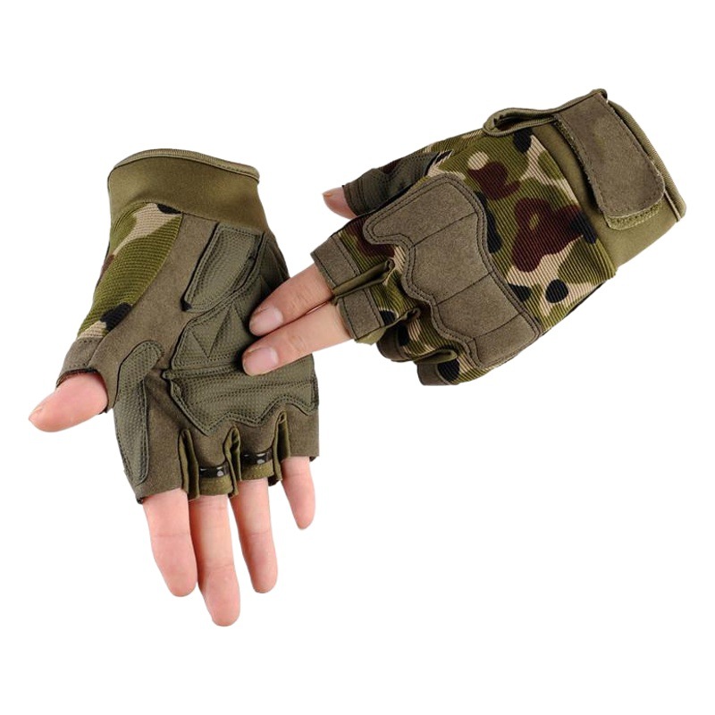 Cross-Border Tactical Half-Finger Gloves for Men and Women Outdoor Sports Mountaineering Training Fitness Cycling Motorcycle Non-Slip Wholesale A5