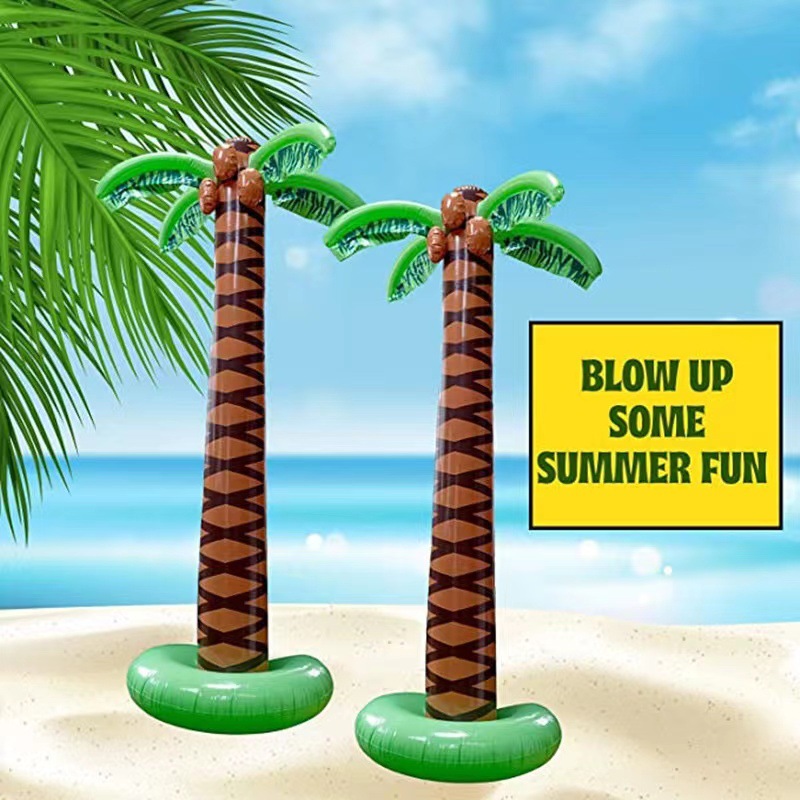 Factory cross-border spot inflatable coconut tree European and American party props coconut tree potted party inflatable coconut tree