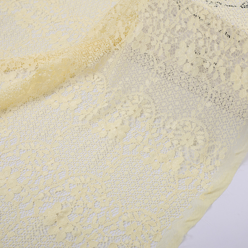 Picture of Autumn and winter new brocade cotton lace fabric two-color elastic flower lace fabric dress dress clothing fabric