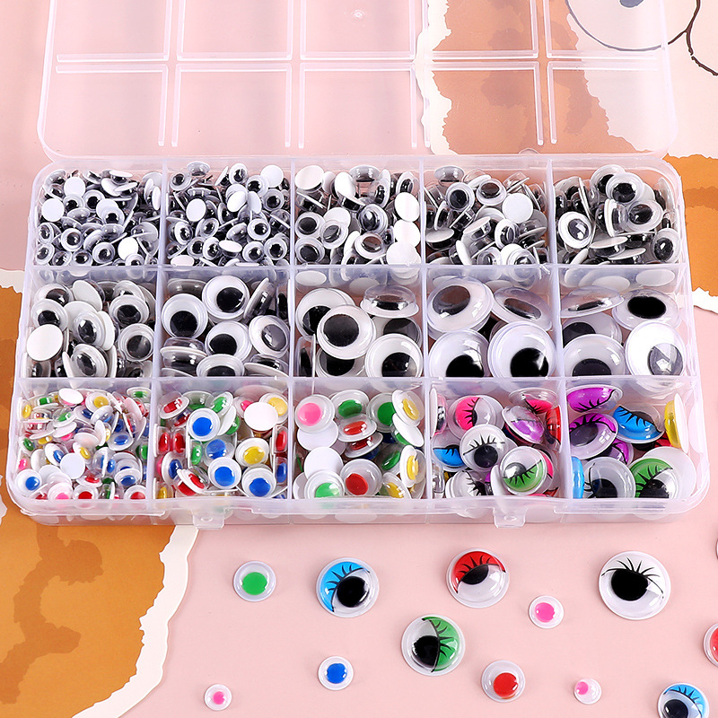 Picture of Children's Handmade Colorfulful Eye Stickers Kindergarten Art Materials DIY Accessories Animal Black and White Movable Eyeballs Small