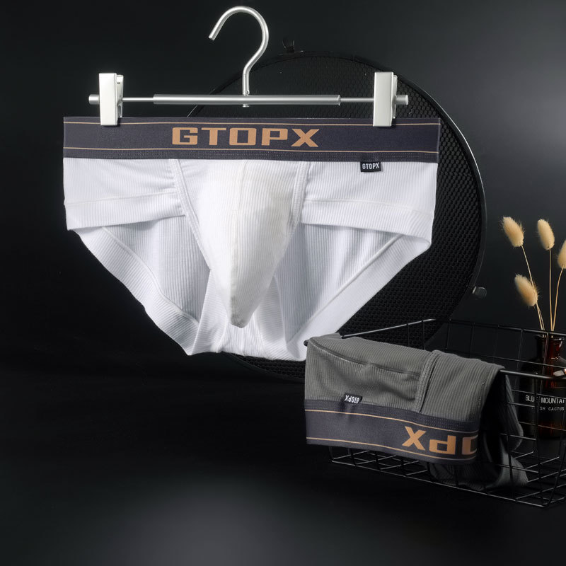 Gtopxman Men's Single-Layer U-Convex Enlarged Pouch Breathable Eagle-Beak Briefs Low-Rise Modal Fabric Underwear