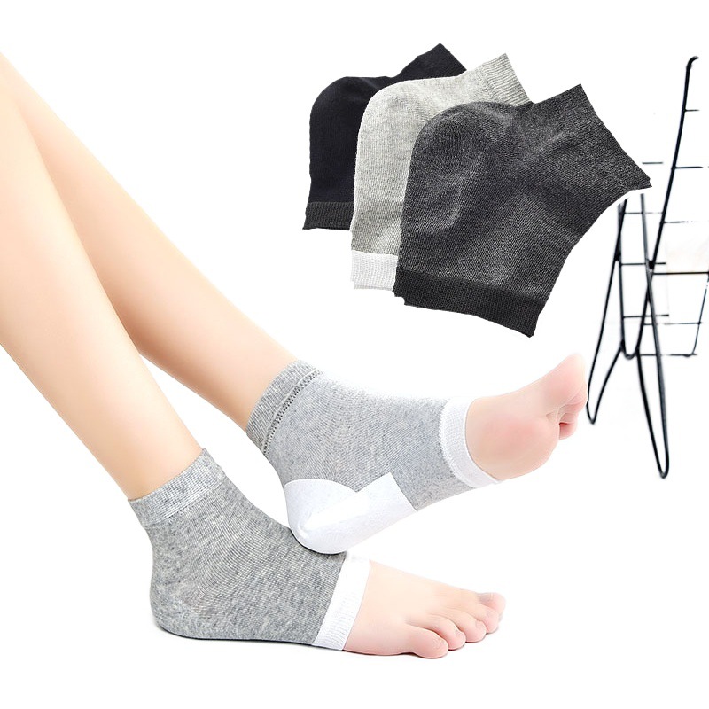 Cross-Border Cracked Heels, Four-Season Silicone Foot Covers, Cotton Socks Covers, Silicone Cracked Socks Covers, Cotton Socks, Solid Color Silicone Anti-Crack Socks