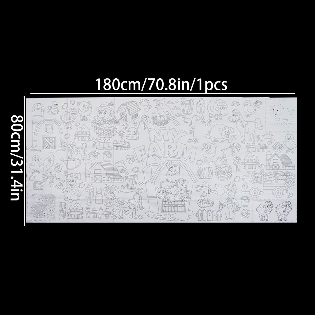 Picture of Paper Tablecloth Children's Coloring Graffiti Tablecloth Children's Painting Coloring Birthday Party Disposable Tablecloth Paper Tablecloth