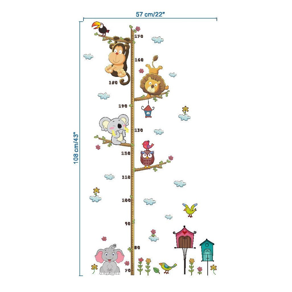 Cross-border New Cartoon Elephant Lion Zoo High Sticker Children's Room Wall Decoration ZY178