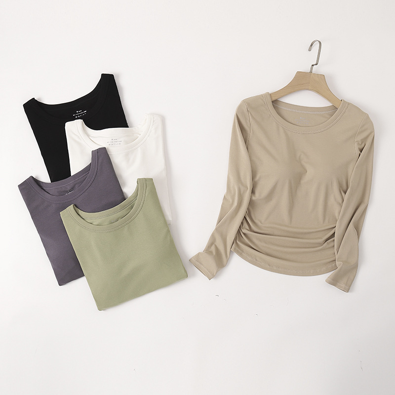 New Cotton Mo winding dovetail long sleeve long sleeve bottoming shirt outer wear