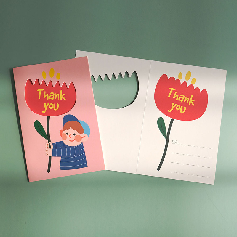 Picture of Boys and Girls Flowers Thanksgiving Card Cross Border Card thankyou Thank You Card Mid-Autumn Festival Christmas Card