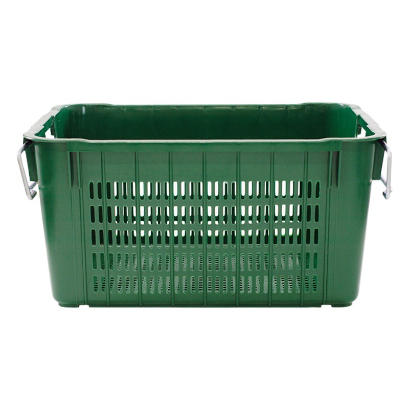 Rectangular Plastic Basket with Iron Ears Vegetable Basket Fruit Basket Delivery Turnover Basket Express Sorting Plastic Turnover Frame
