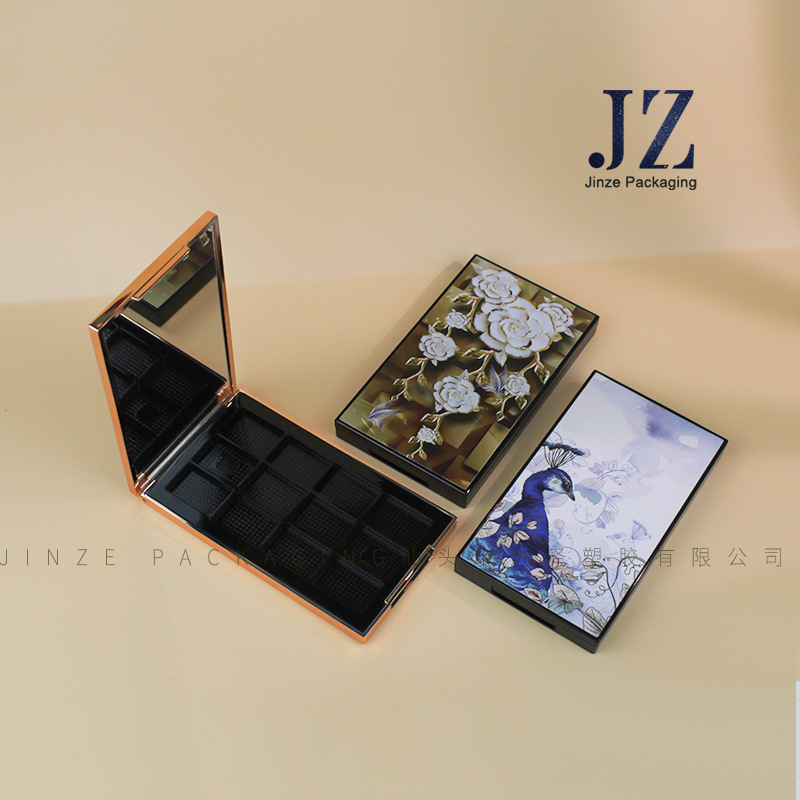 New rectangular magic color/3D pattern printing multi-color eye shadow plate 12 color eye shadow empty box packaging material