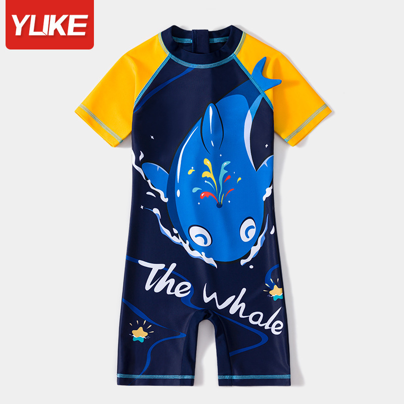 Picture of Children's Swimwear Boys' one-piece Swimwear New Sunscreen Training Swimwear Big Boys Swimming Equipment Wholesale