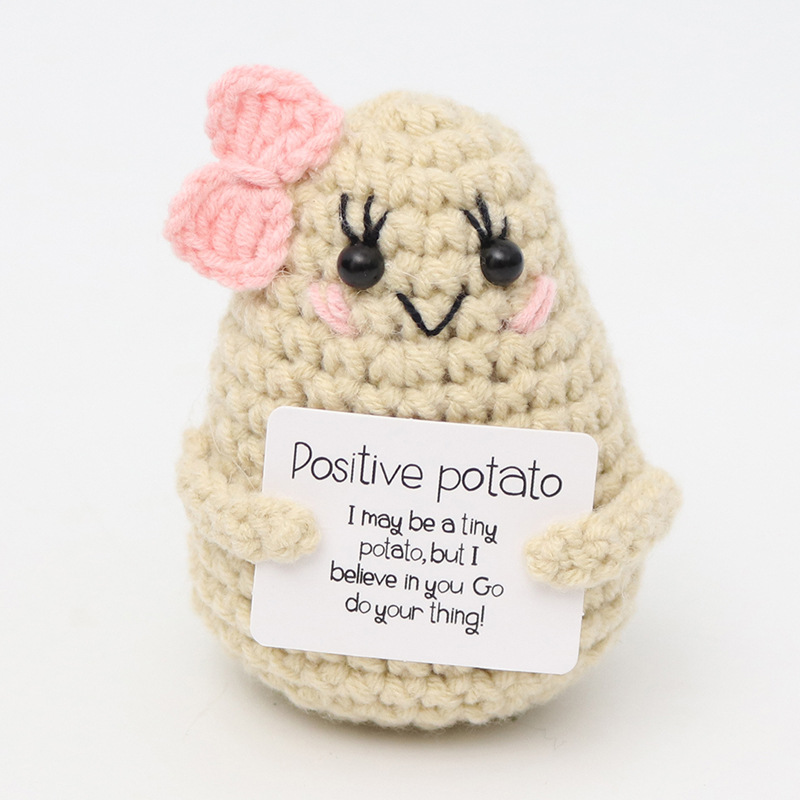 Picture of Cross-Border Hot-Selling Wool Crochet Positive Energy Potato Knitted Wool Cucumber Positive Energy Wool Crocheted Doll Finished Product