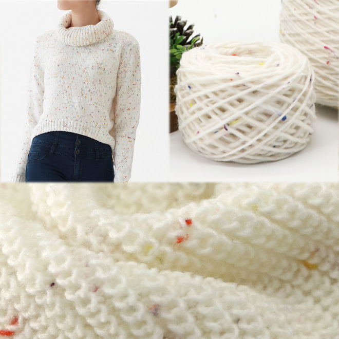 Colored dots beans Icelandic wool hand-woven diy thick hand-woven scarf blanket sweater material line wholesale
