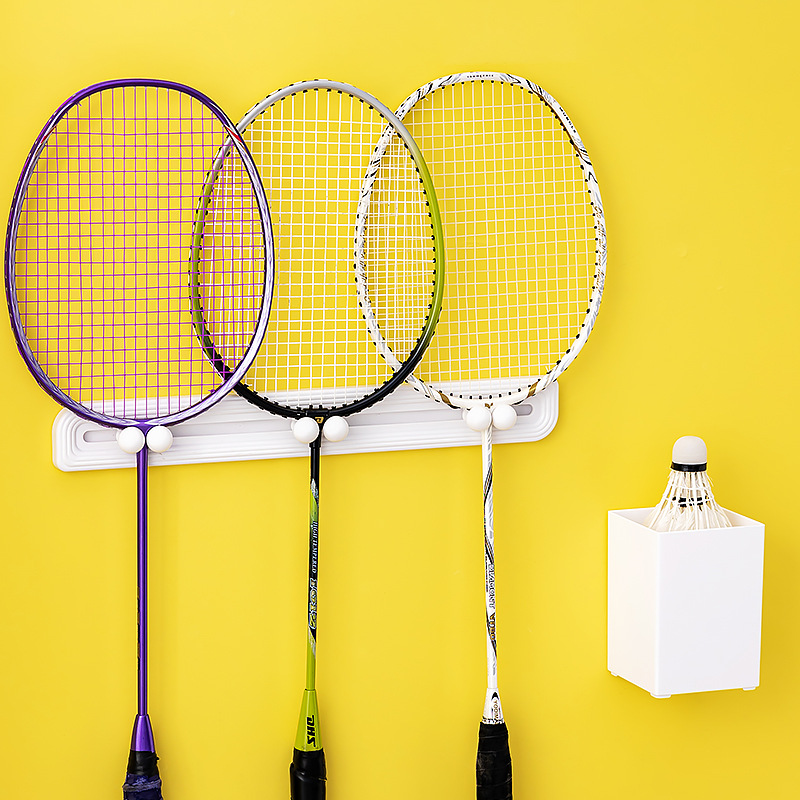 Adjustable Badminton Racket Hook Shelf Special Wall-mounted Fixed Storage Display Non-perforated Wall-mounted Storage Rack