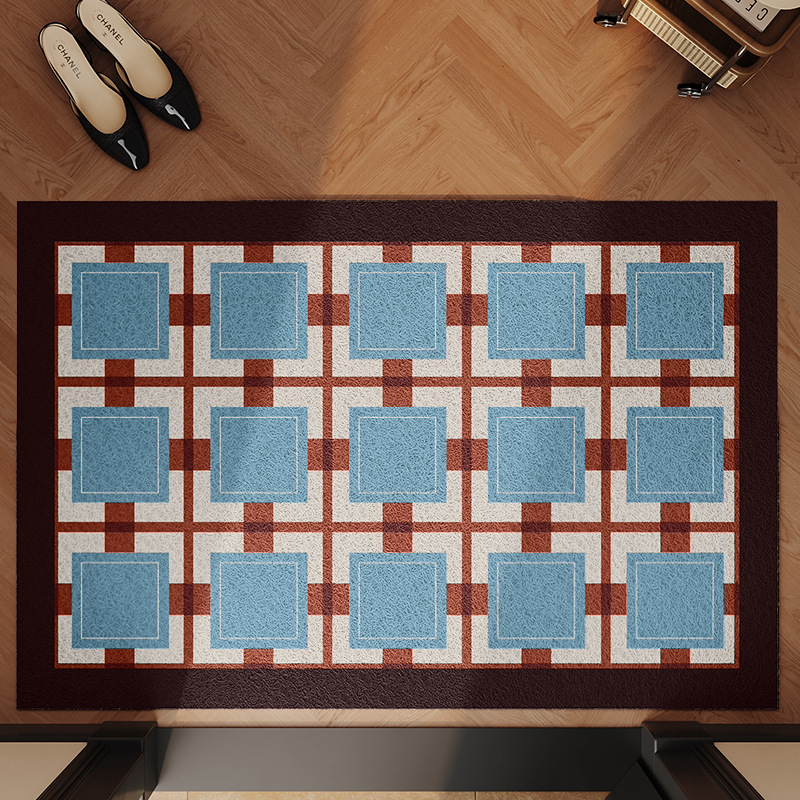 Retro and Antique Entrance Door Mat Entrance Door Changing Shoes Carpet Rubbing Soil Non-slip Cuttable Silk Circle Foot Mat