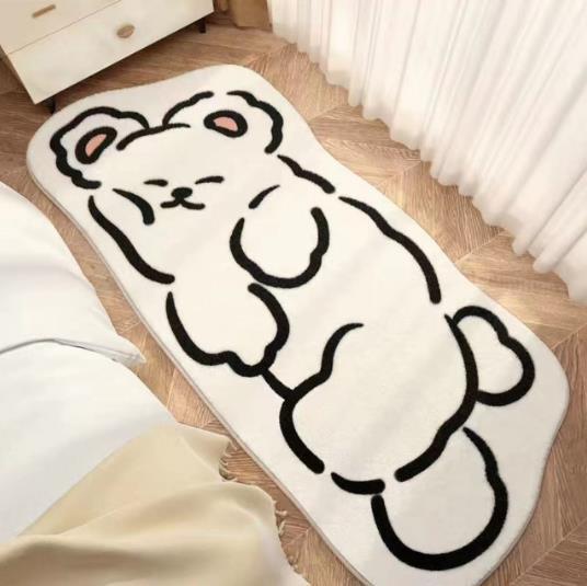 Picture of Cute Cartoon Cat Cashmere Carpet Ins Princess Bedroom Bedside Blanket Cushioned Cat Sense Balcony Bay Window Mat for Hair