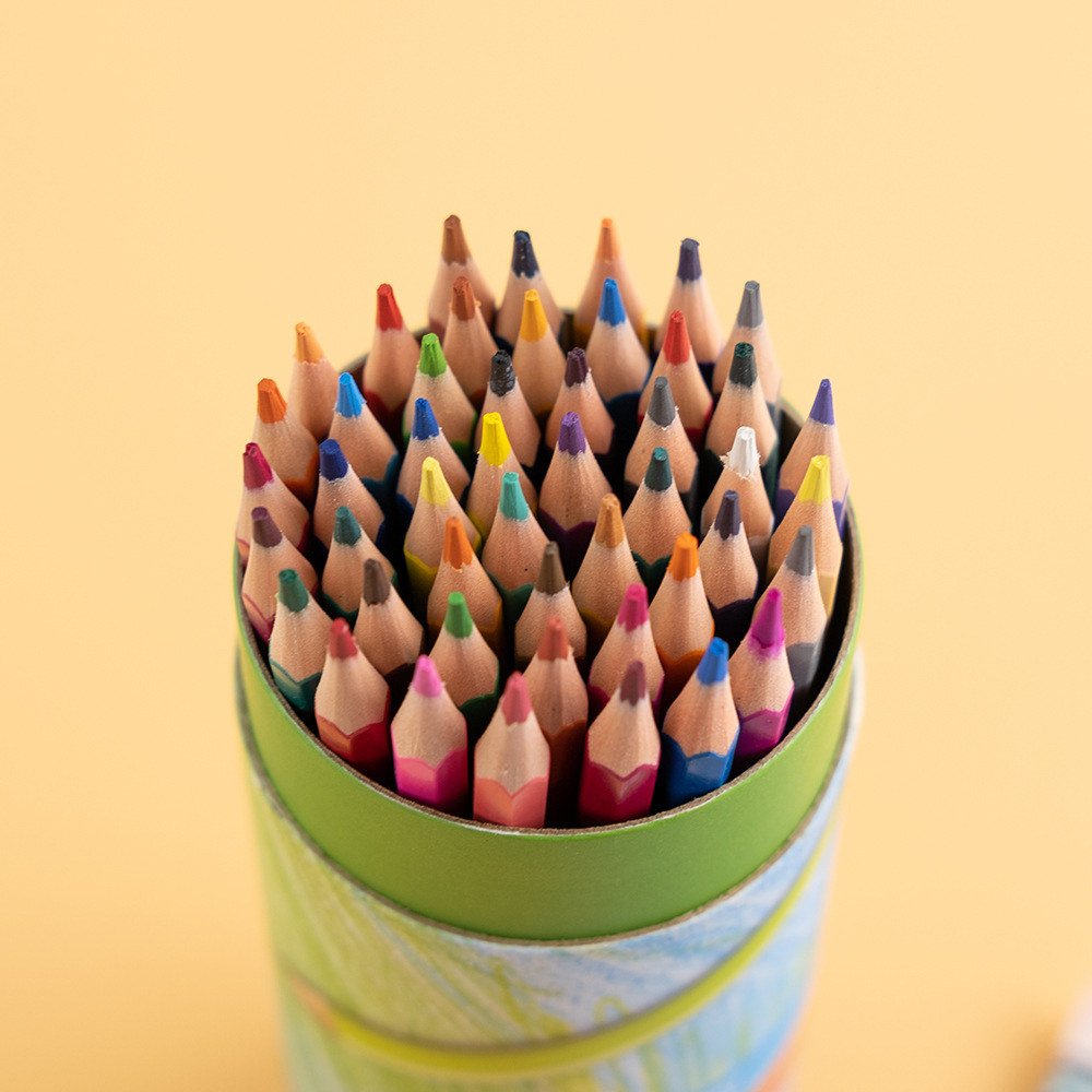 Picture of Plastic wood-free color pencil brush barrel student art painting color pencil wholesale