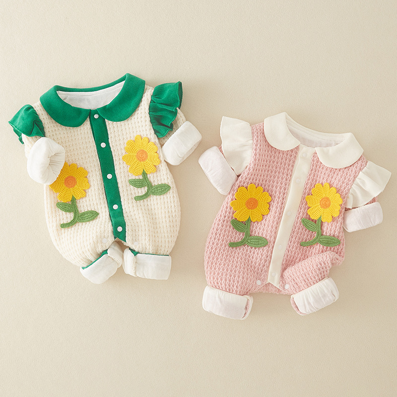 Picture of Infant Clothes Autumn New Newborn Baby Girl Long-sleeved jumpsuit Full Moon Princess Going Out Hare Climbing Clothes