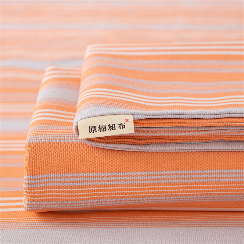 Cotton thickened old coarse cloth sheets single mat three-piece student dormitory double cotton sheets kang single wholesale