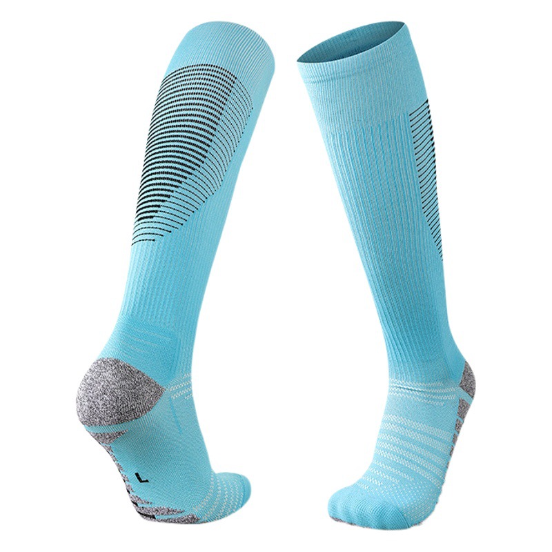 Cross-border Cotton Bottom Non-slip Football Socks Men's Sweat-absorbent Towel Bottom Training Over-the-knee Socks Thickened High-barbed Sports Socks for Men