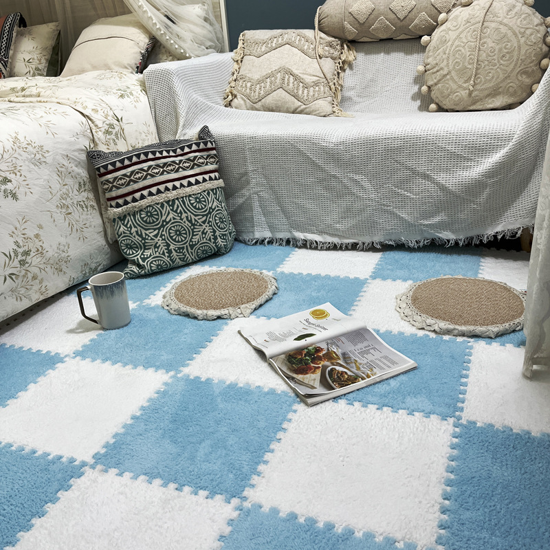 Picture of Plush room stitching carpet bedroom living room 2023 New ins style bedside blanket full floor mat cushion home