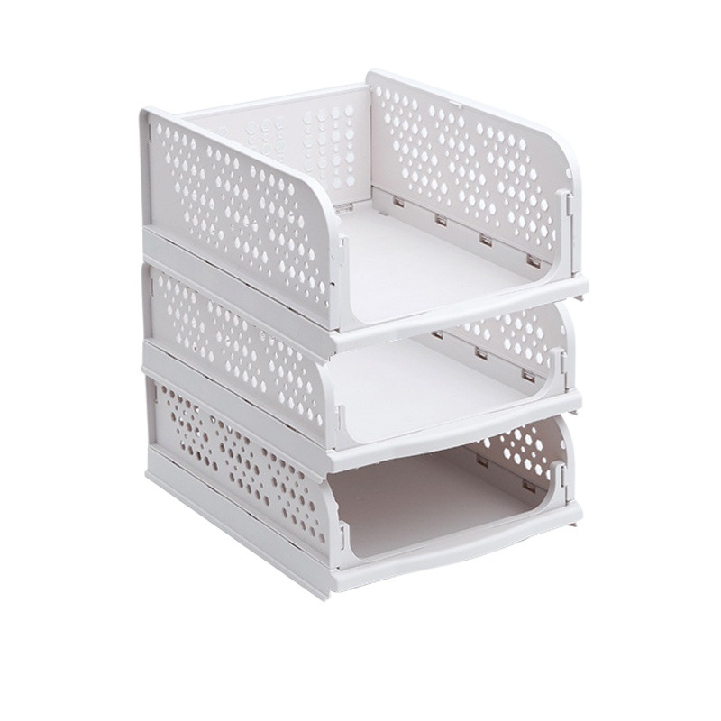 Wardrobe Storage Layered Clothes Storage Rack Dormitory Organization Partition Stackable Wardrobe Storage Basket Foldable Storage
