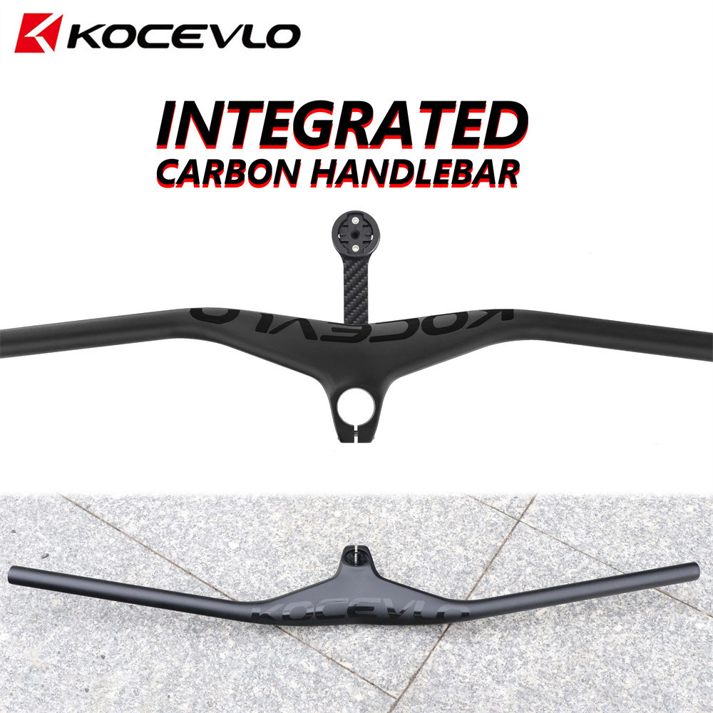 Kocevlo carbon fiber mountain bike integrated handlebar horizontal ultra-light off-road wind breaking handlebar negative 17 degree handlebar stand