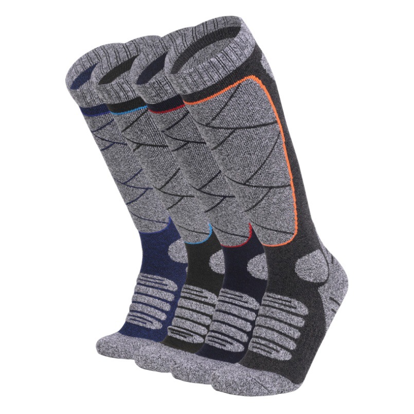 Two Wolf Ski Socks Men's Sports Thickened Mountaineering Socks Towel Bottom Warm Sweat-Absorbent Deodorant Breathable Long Socks